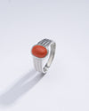 Elegant Red Coral (Moonga) Ring in 925 Silver – #1228 Ov - Myra