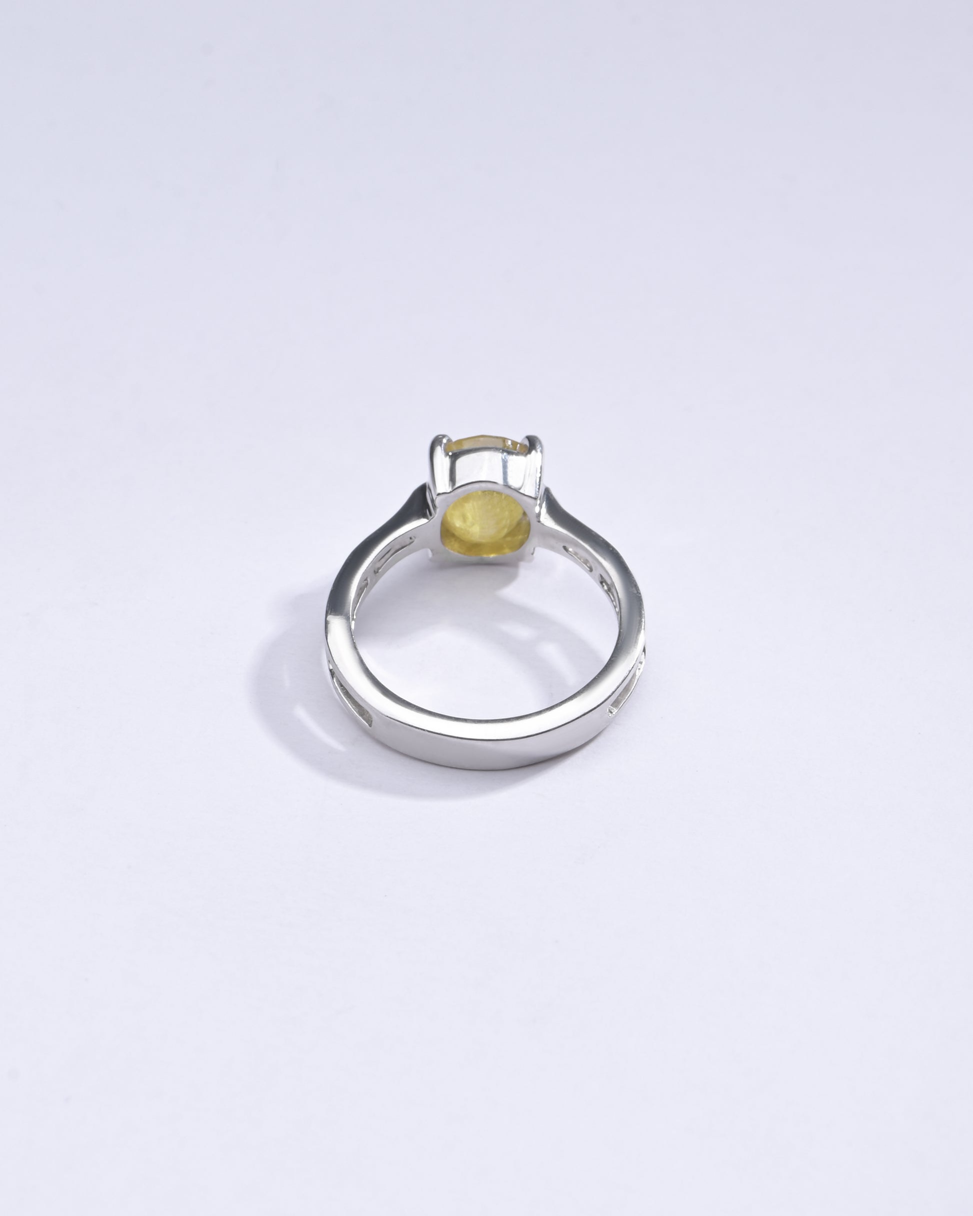 Genuine Yellow Sapphire (Pukhraj) Ring in 925 Silver – Crafted for Prosperity #1281N4 - Myra