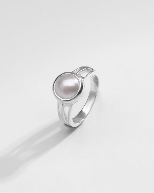 Radiant Pearl (Moti) Gemstone Ring in 925 Silver - #1242 R - Myra