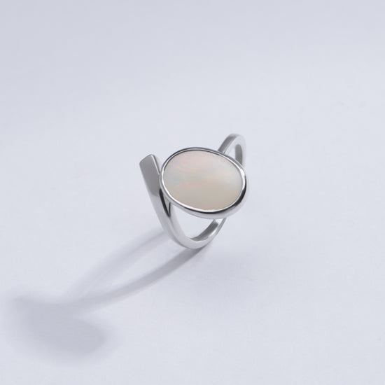 Vintage Opal (Doodhiya) Gemstone Ring in Sterling Silver – #1202B - Myra