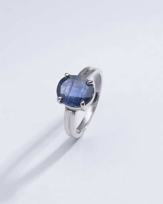 Vintage Blue Sapphire (Neelam) Ring in Sterling Silver – #1139N4 - Myra