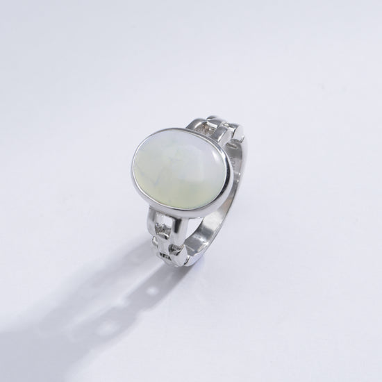 Natural Opal (Doodhiya) Ring in 925 Silver – #1245B - Myra