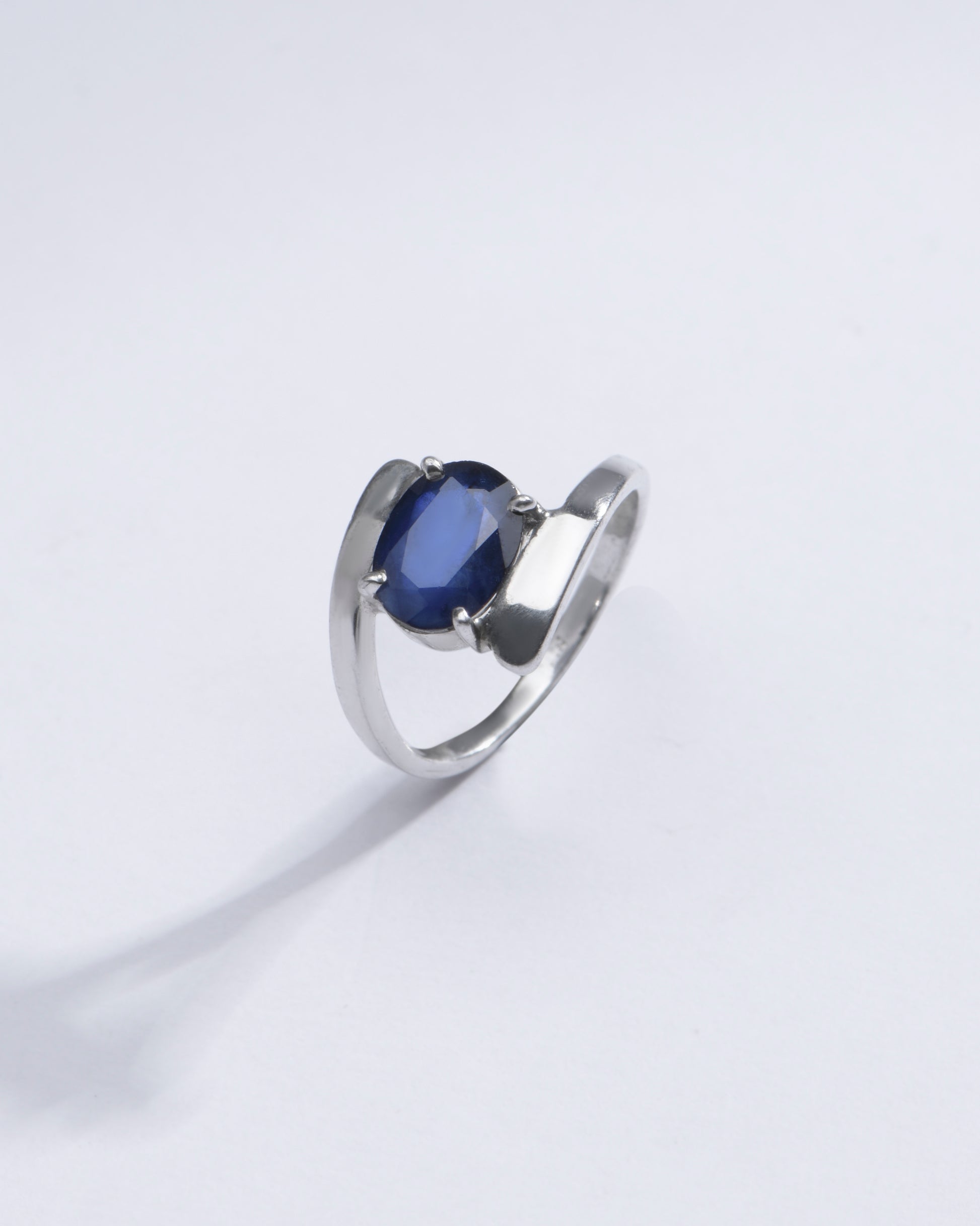 Authentic Blue Sapphire (Neelam) Ring in 925 Silver – #1138N4 - Myra