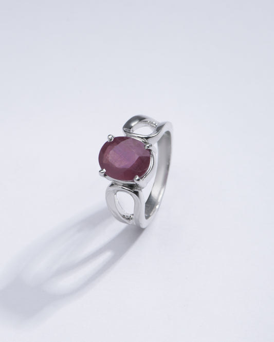 Genuine Ruby (Manik) Ring for Positive Energy in 925 silver - #1217N4 - Myra