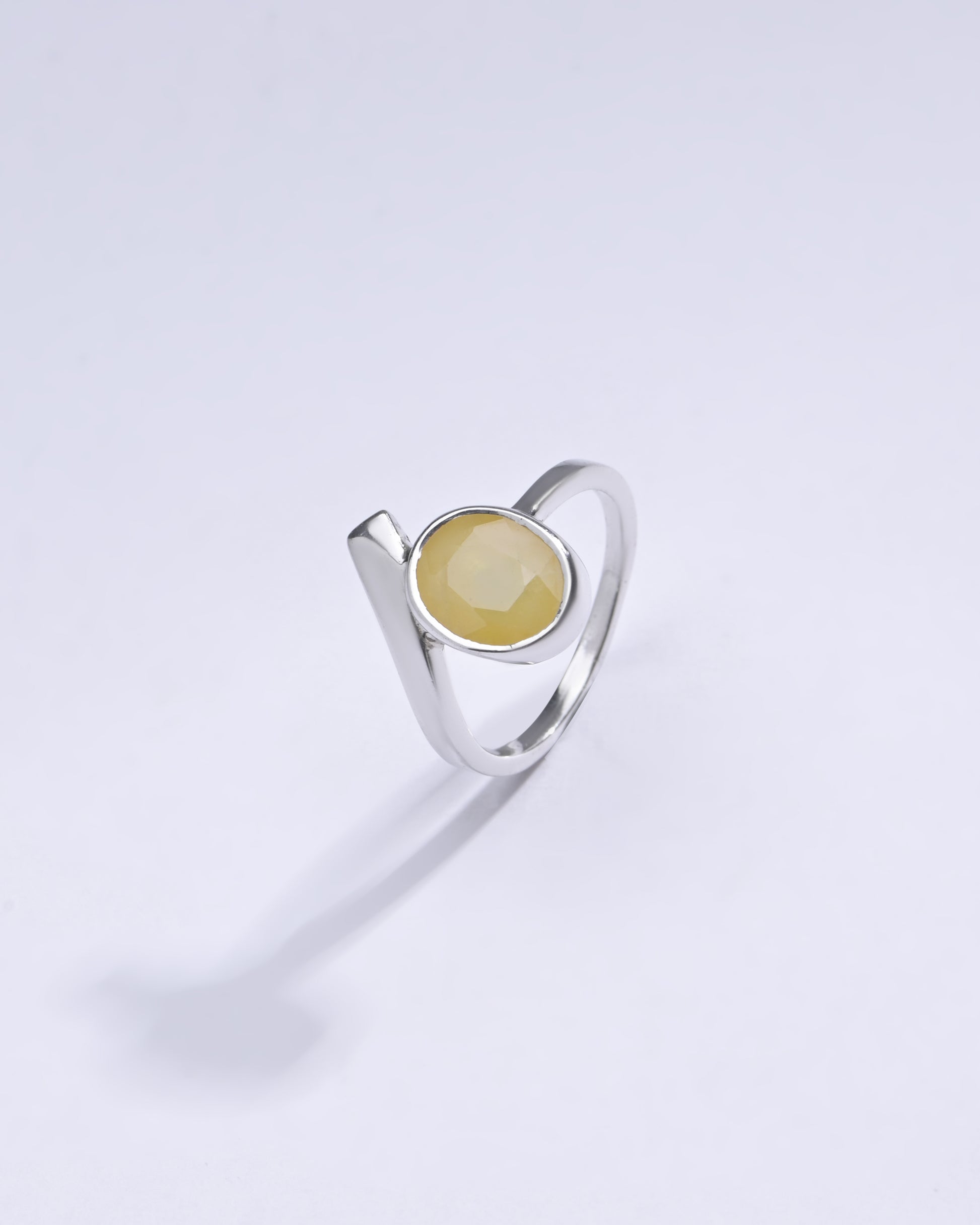 Vintage Yellow Sapphire (Pukhraj) Ring in Sterling Silver – #1202B - Myra