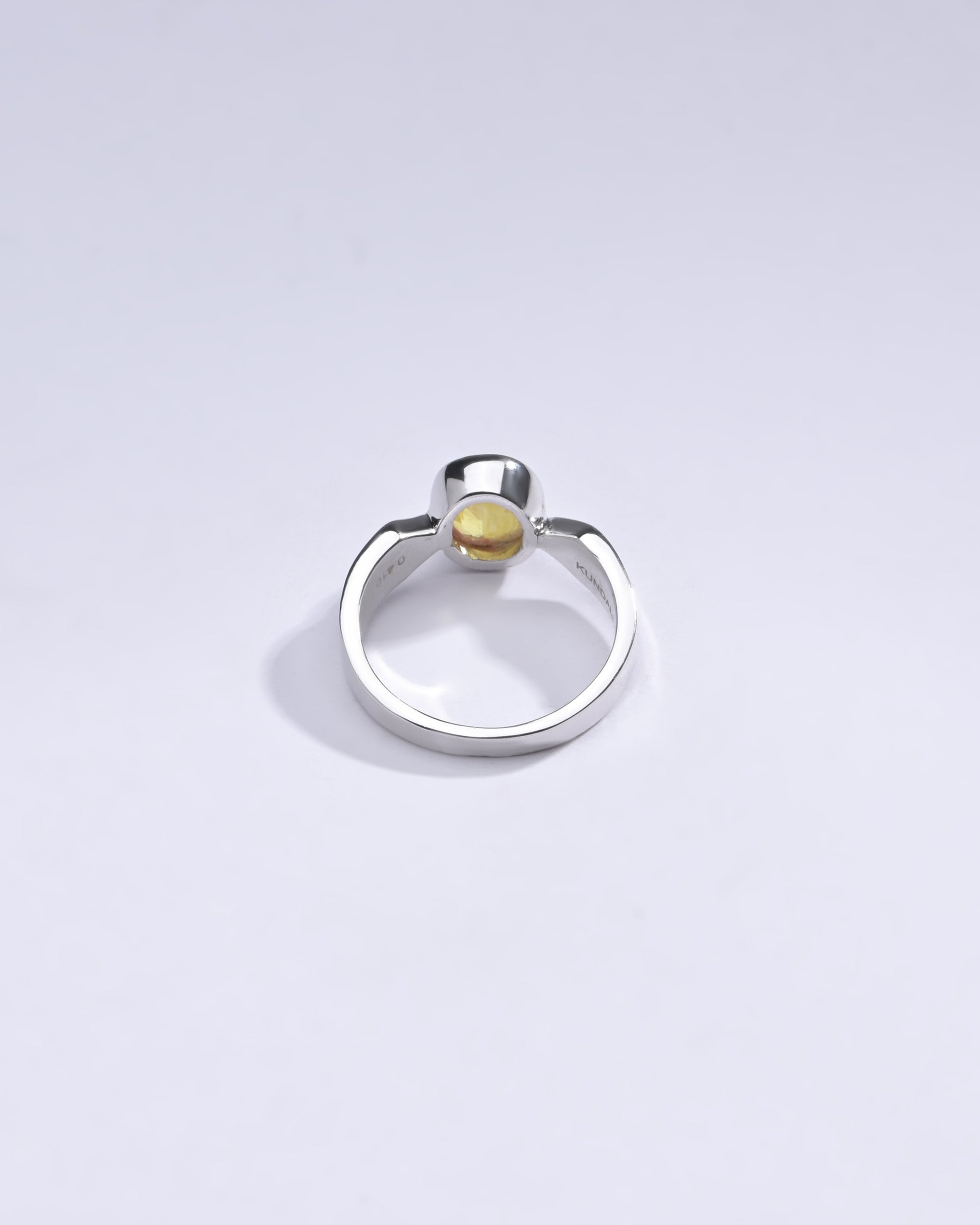 Unisex Yellow Sapphire (Pukhraj) Ring in 925 Silver – #1136B - Myra