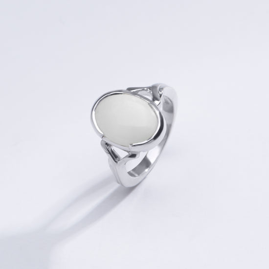 Ethereal Opal (Doodhiya) Gemstone Ring in Sterling Silver – #1175HB - Myra