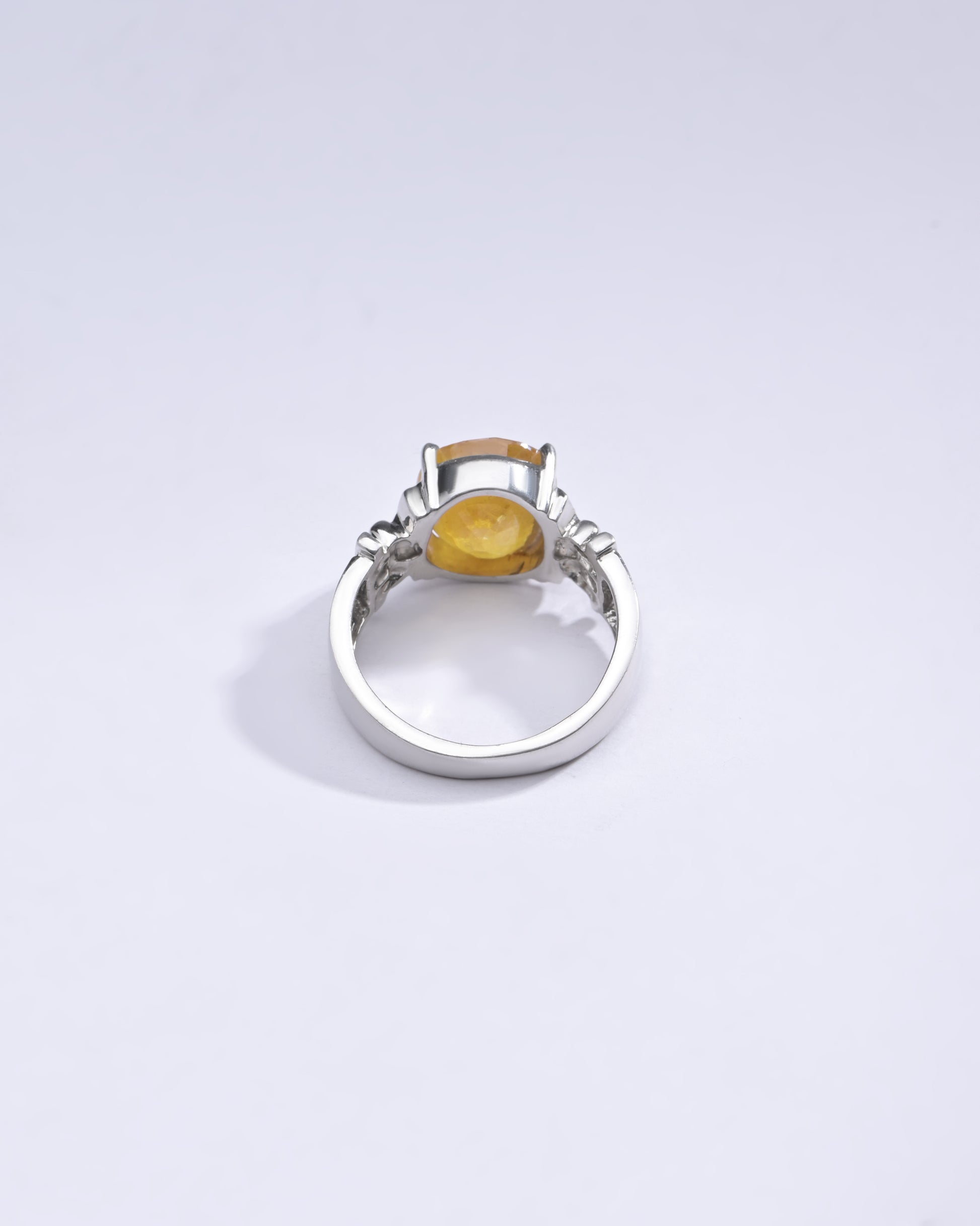 Radiant Yellow Sapphire (Pukhraj) Ring in 925 Silver – #1199N4 - Myra