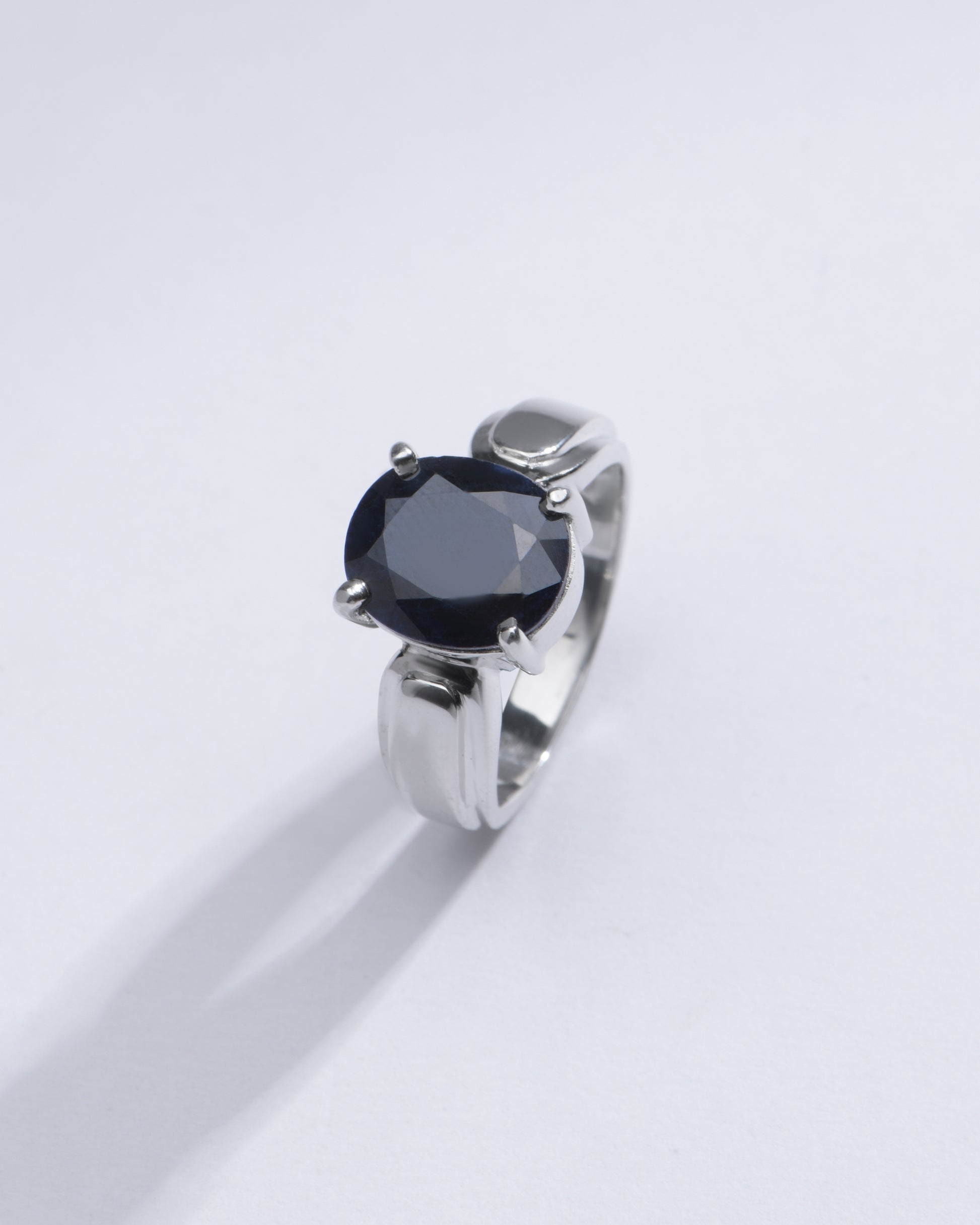 Classic Blue Sapphire (Neelam) Ring in 925 Silver – #1101N4 - Myra