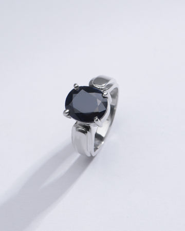 Classic Blue Sapphire (Neelam) Ring in 925 Silver – #1101N4 - Myra