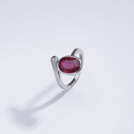 Elegant Ruby (Manik) Ring in 925 Silver #1202B - Myra