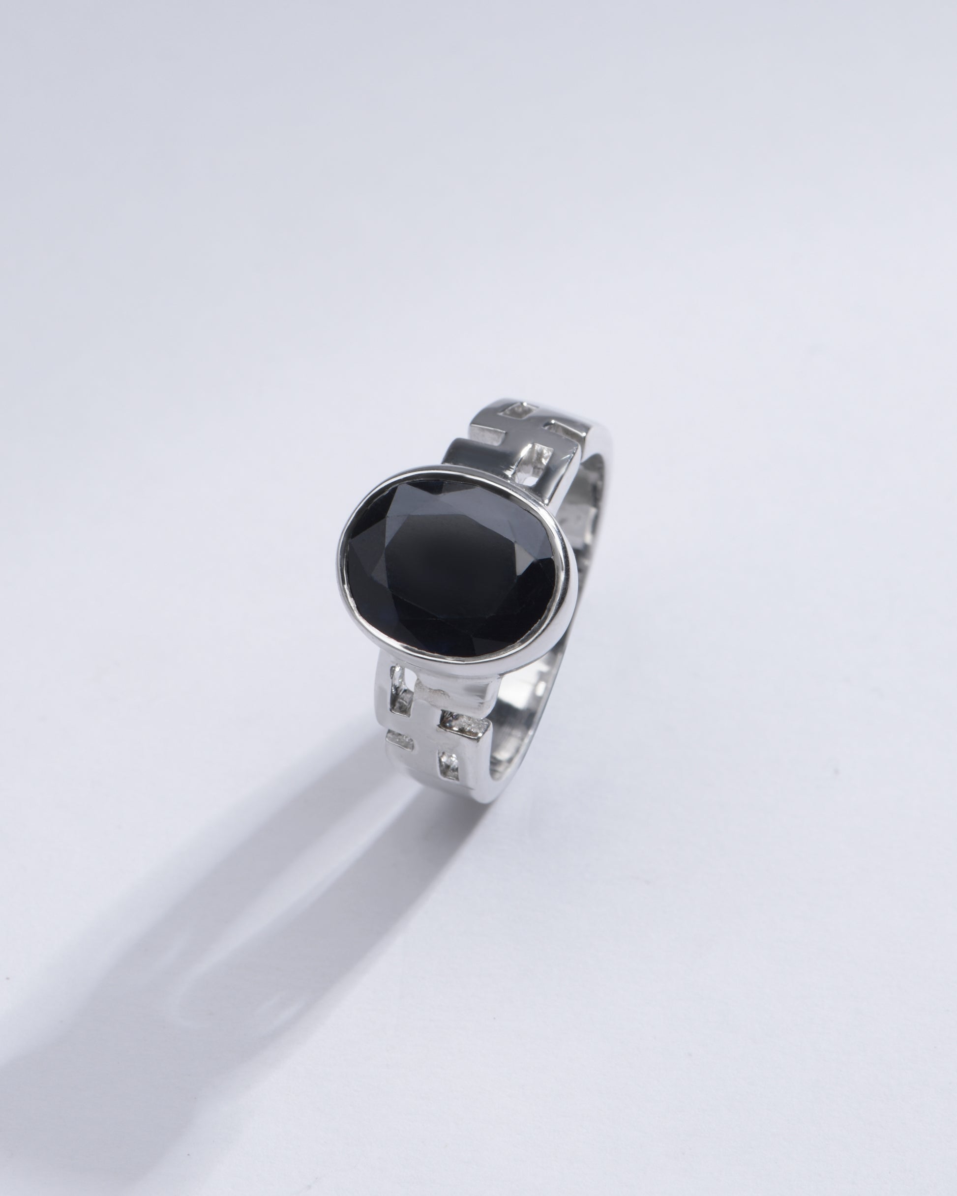 Authentic Blue Sapphire (Neelam) Gemstone Ring in Sterling Silver – #1283B - Myra