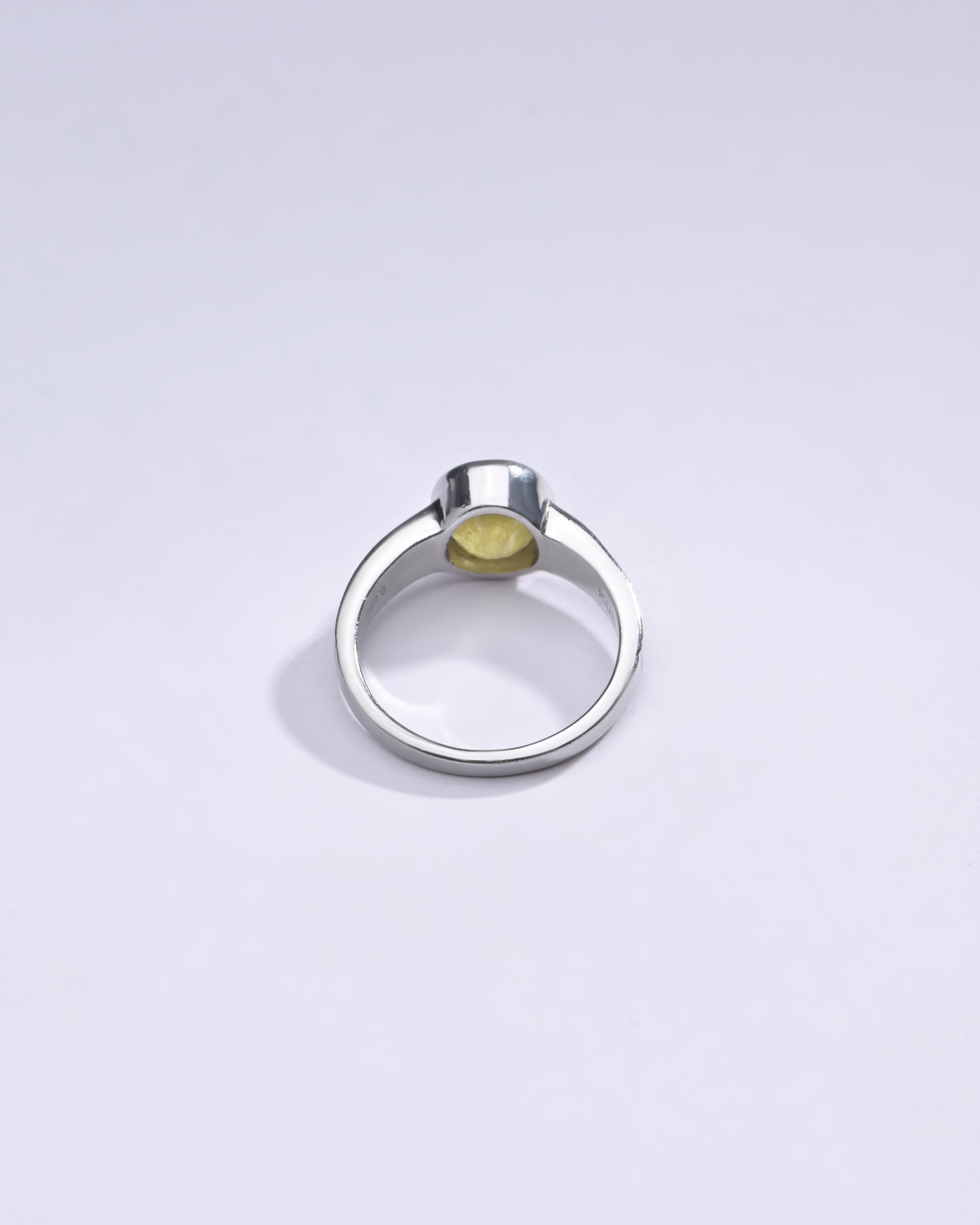 Bold Yellow Sapphire (Pukhraj) Ring in 925 Silver – #1225B - Myra