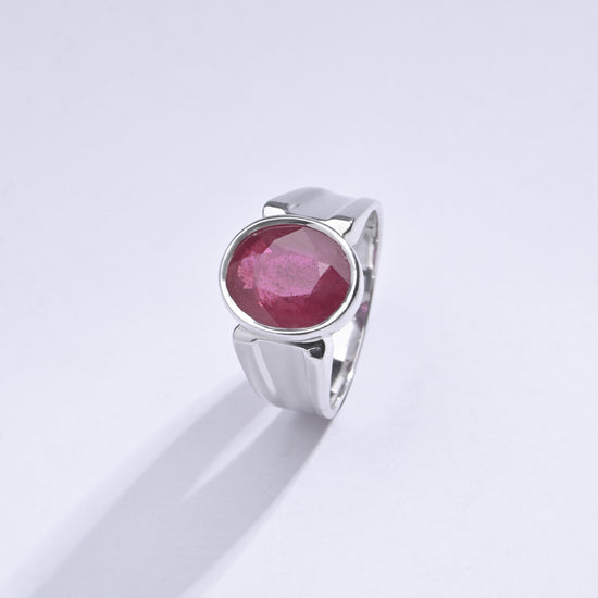 Classic Ruby (Manik) Ring in 925 Silver - #1111B - Myra