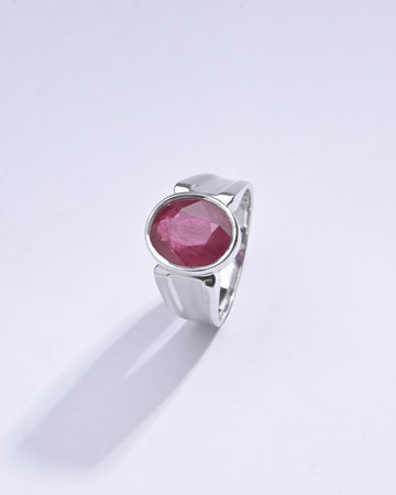 Classic Ruby (Manik) Ring in 925 Silver - #1111B - Myra