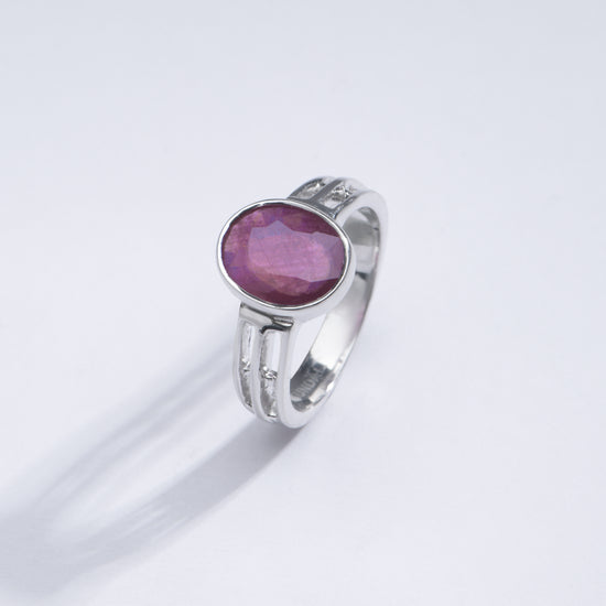 Vibrant Ruby (Manik) Ring in 925 Sterling Silver - #1142B - Myra