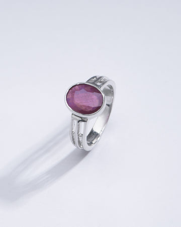 Vibrant Ruby (Manik) Ring in 925 Sterling Silver - #1142B - Myra