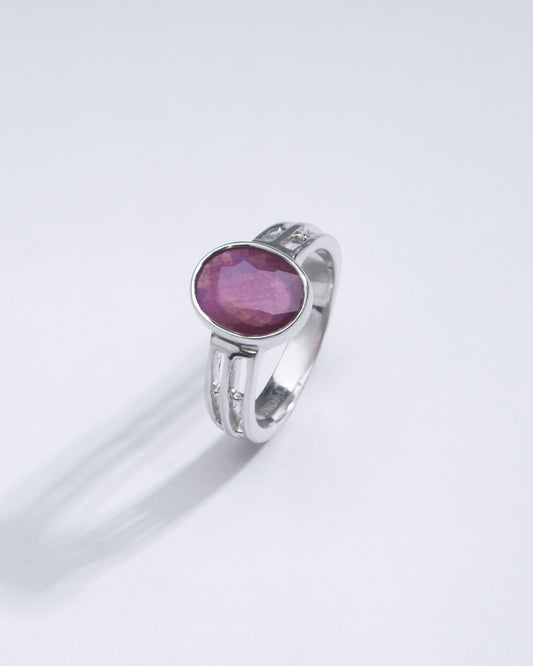 Vibrant Ruby (Manik) Ring in 925 Sterling Silver - #1142B - Myra