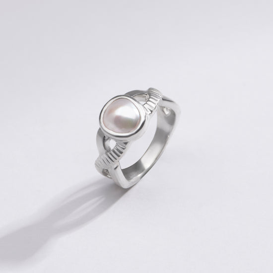 Vintage Pearl (Moti) Ring in 925 Sterling Silver - #1104 U - Myra