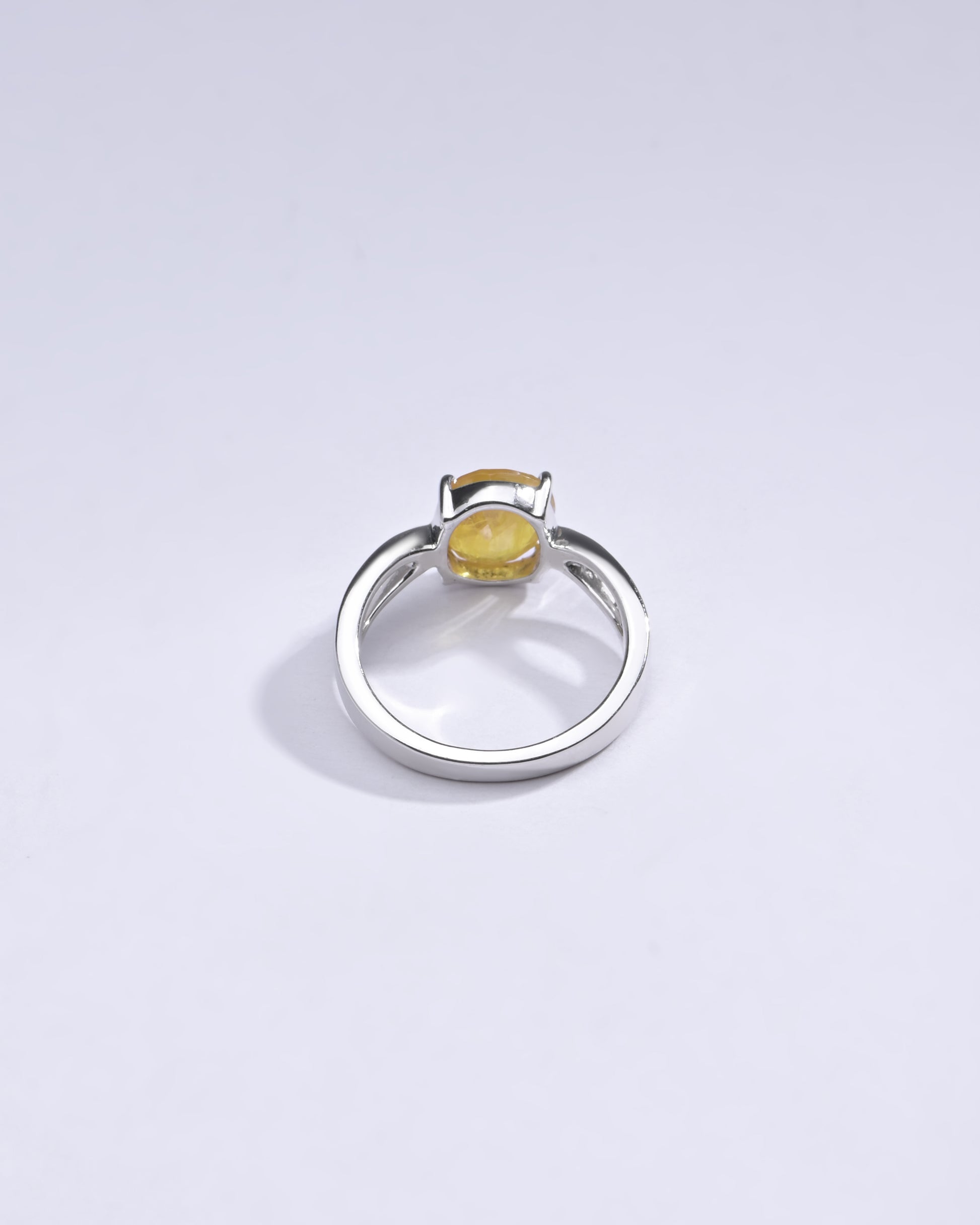 Elegant Yellow Sapphire (Pukhraj) Ring in 925 Sterling Silver – #1102N4 - Myra