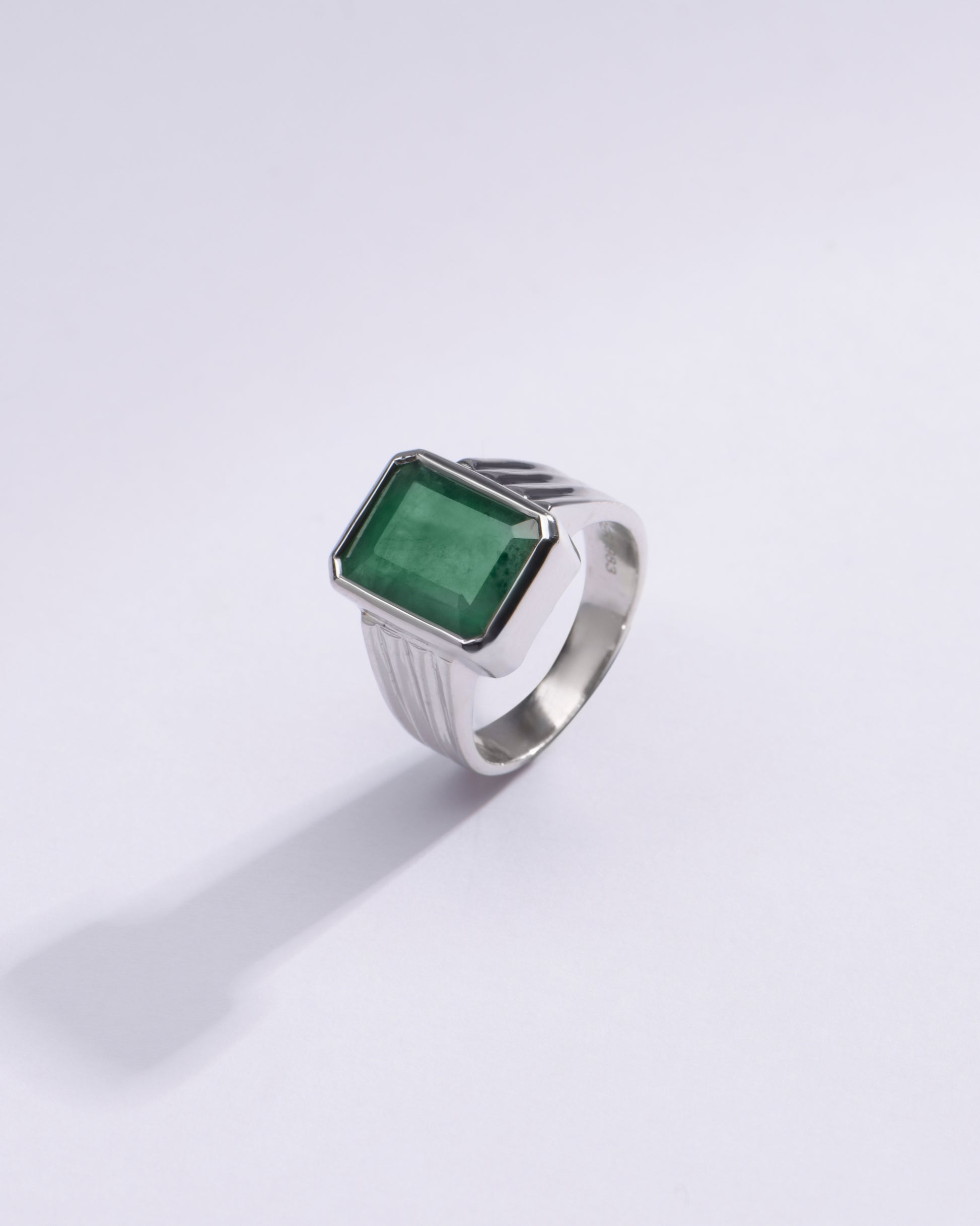 Vintage Emerald (Panna) Ring in 925 Silver – #1228B Sq - Myra