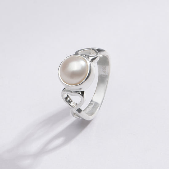 Radiant Pearl (Moti) Ring in 925 Silver - #1220 R - Myra