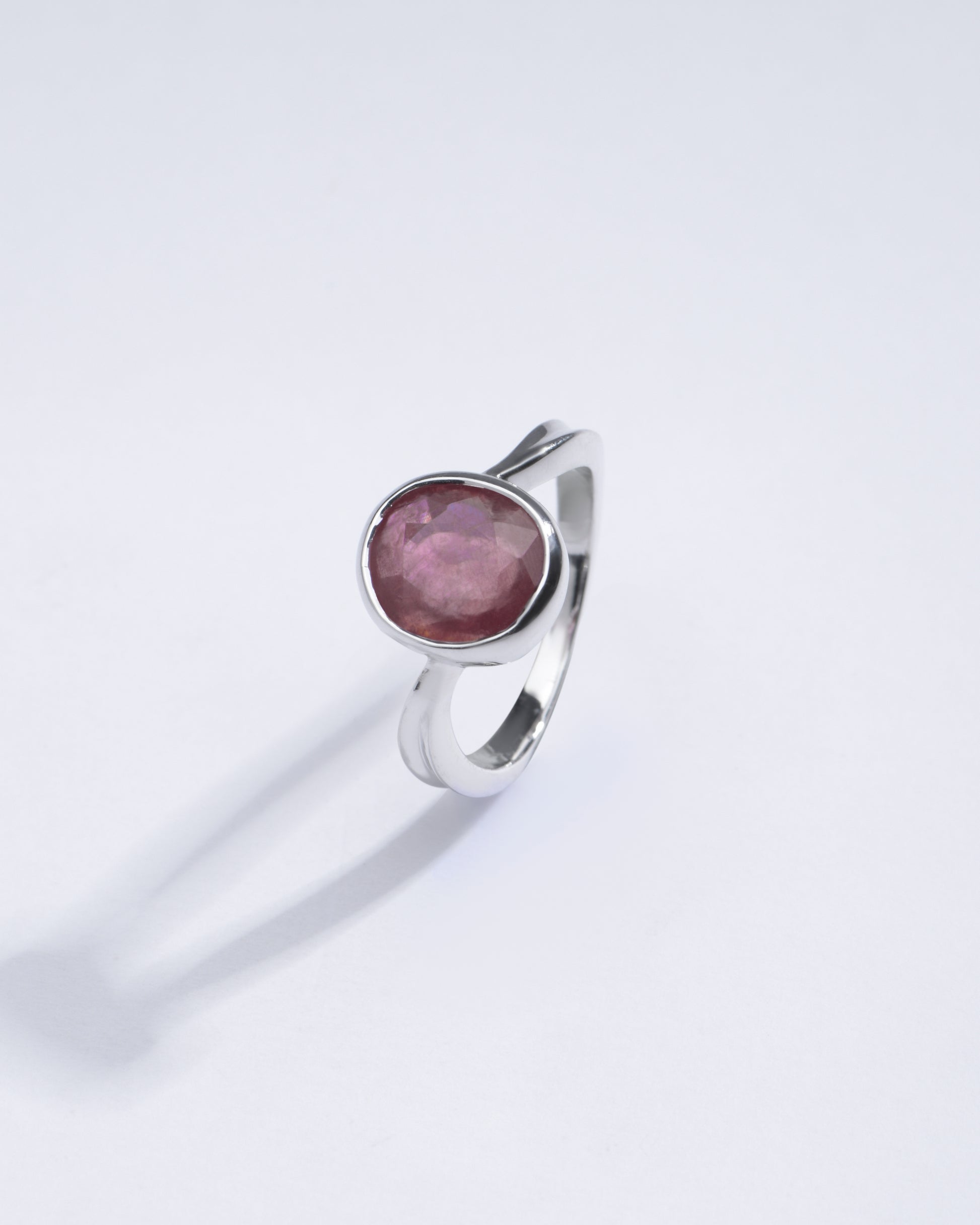 Radiant Ruby (Manik) Gemstone Ring in Sterling Silver - #1201B - Myra