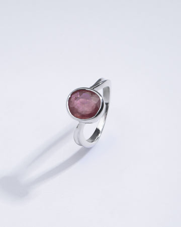 Radiant Ruby (Manik) Gemstone Ring in Sterling Silver - #1201B - Myra
