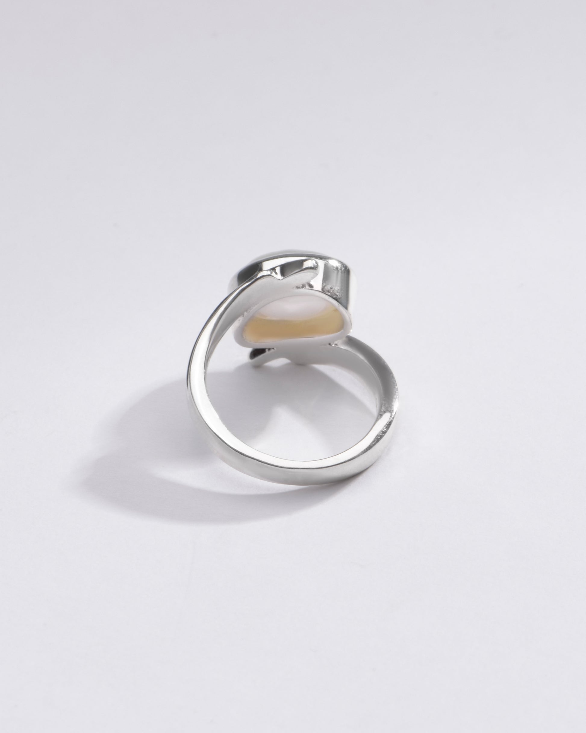 Natural Pearl (Moti) Ring in 925 Silver - #1103 U - Myra