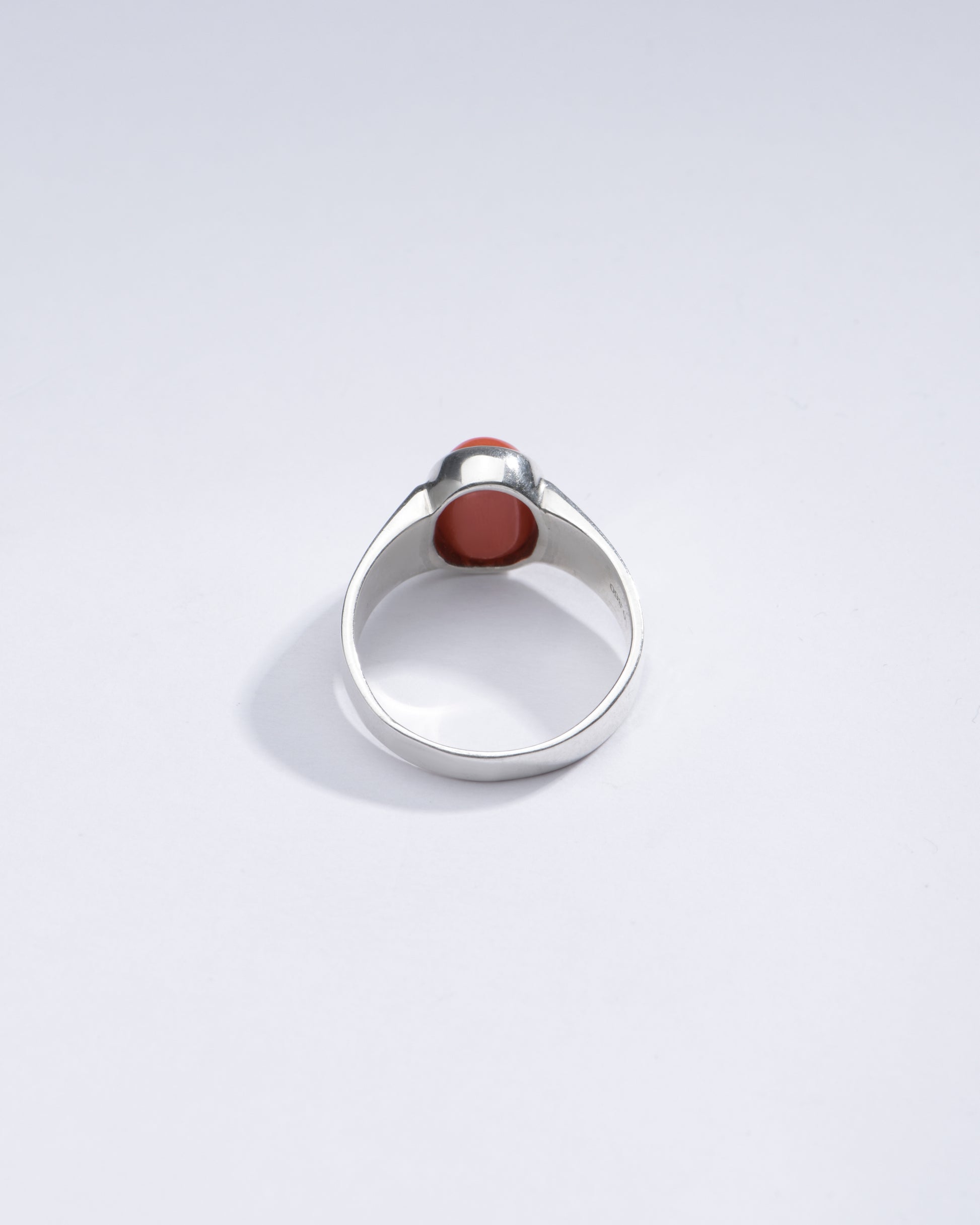 Elegant Red Coral (Moonga) Ring in 925 Silver – #1228 Ov - Myra