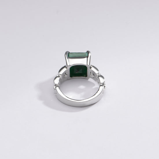 Radiant Emerald (Panna) Gemstone Ring in 925 Silver – #1245N4 Sq - Myra