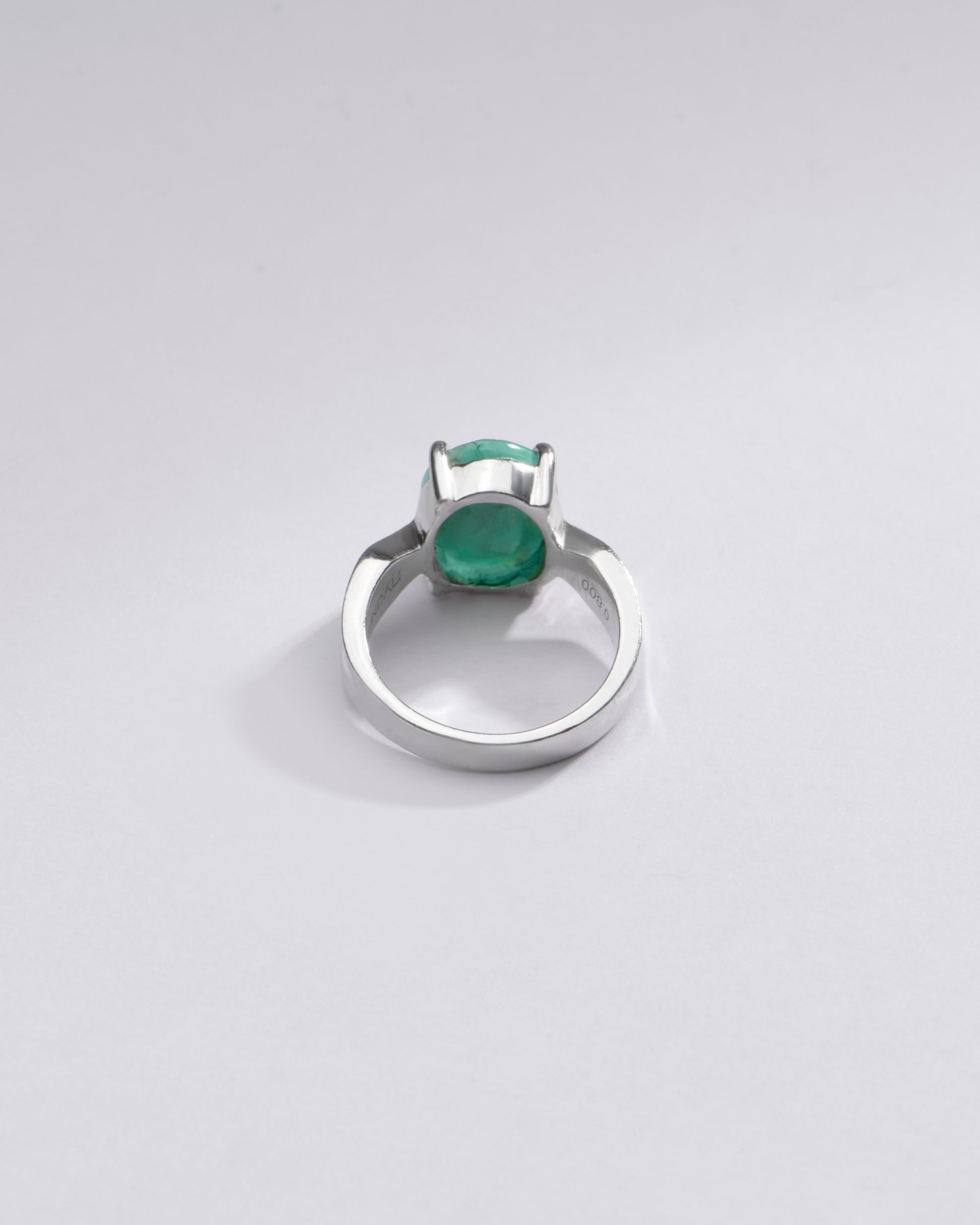 Radiant Green Emerald (Panna) Ring in 925 Silver – #1136N4 - Myra