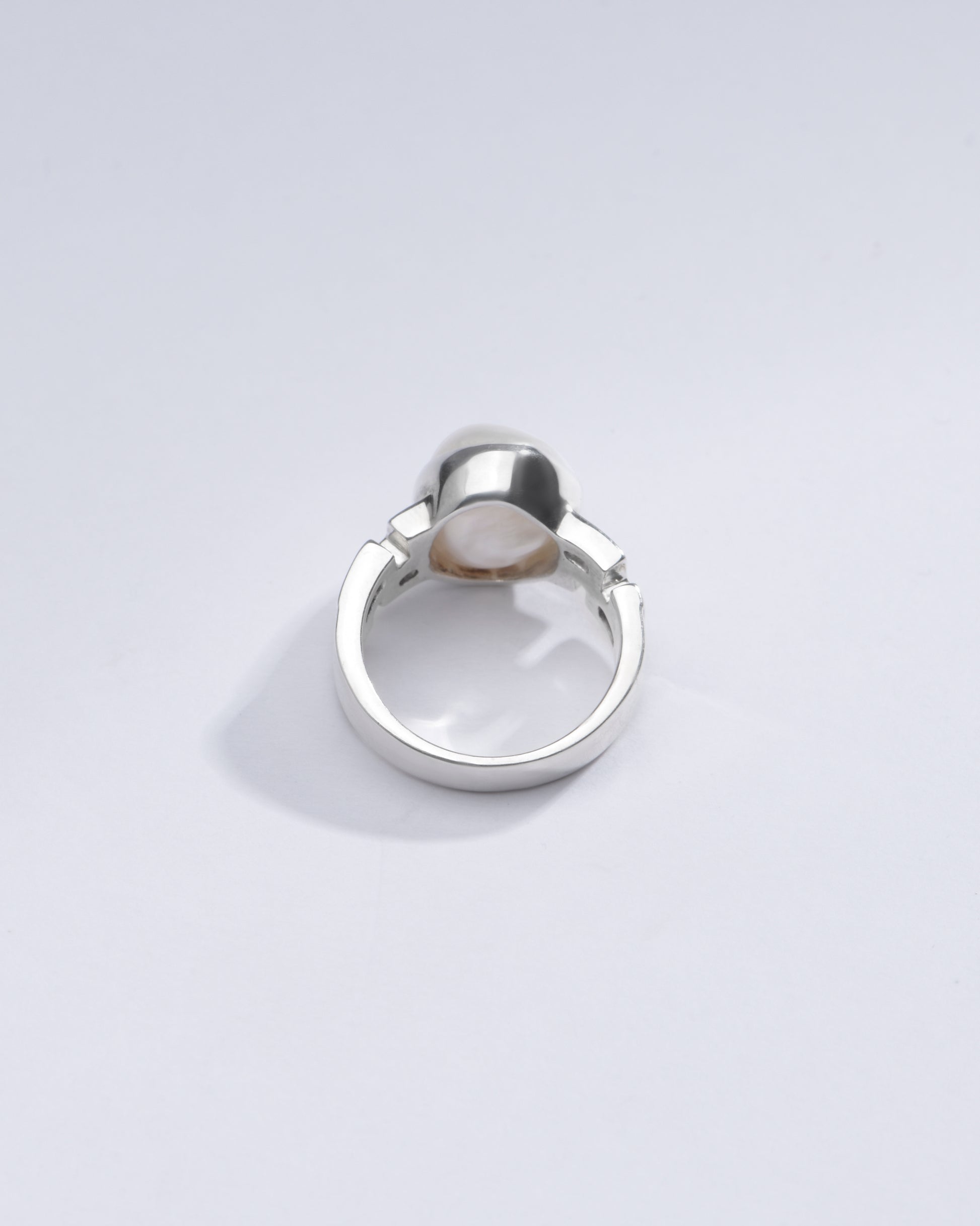 Classic Pearl (Moti) Ring in 925 Sterling Silver - #1283 U - Myra