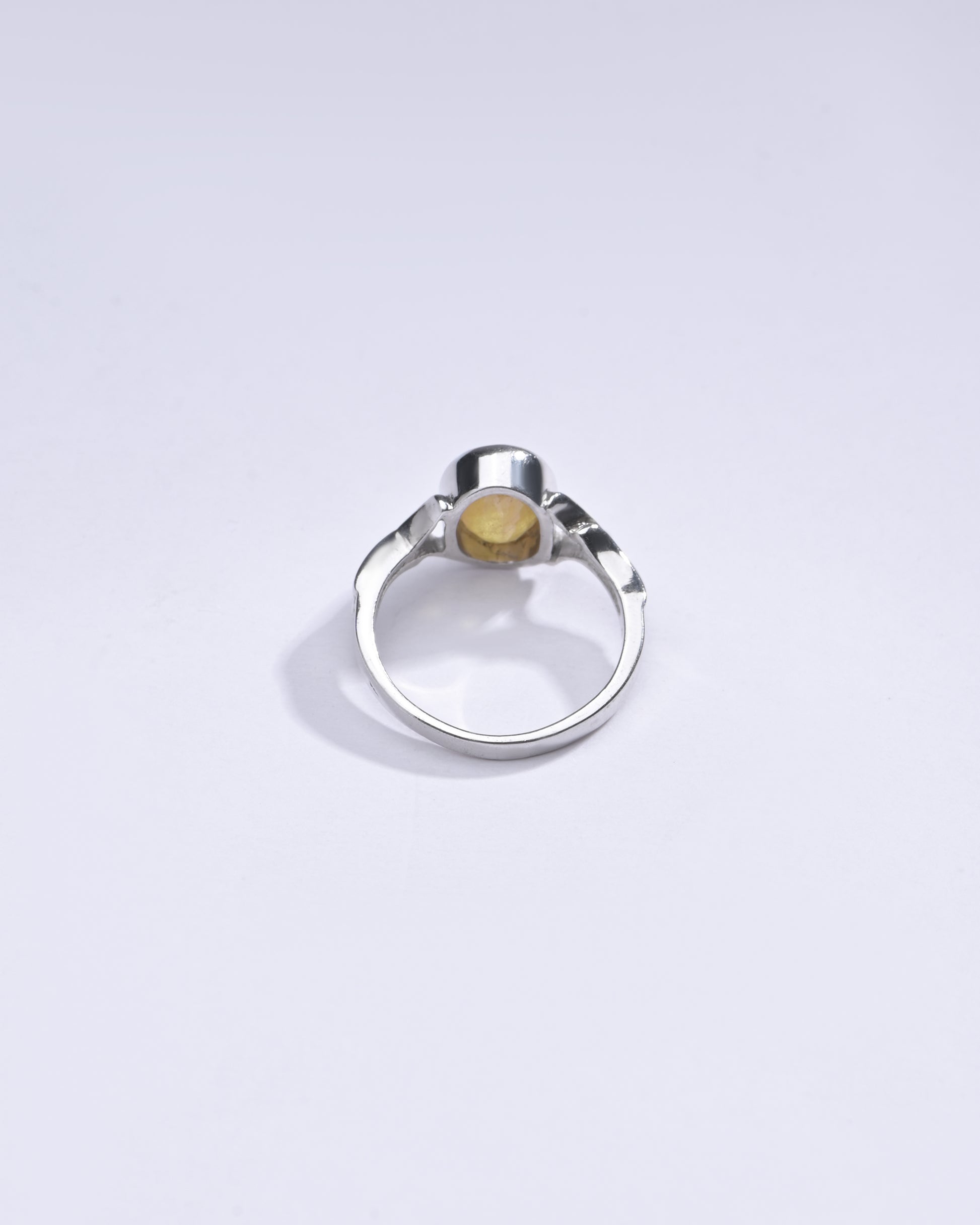 Genuine Yellow Sapphire (Pukhraj) Ring in Sterling Silver – #1175B - Myra