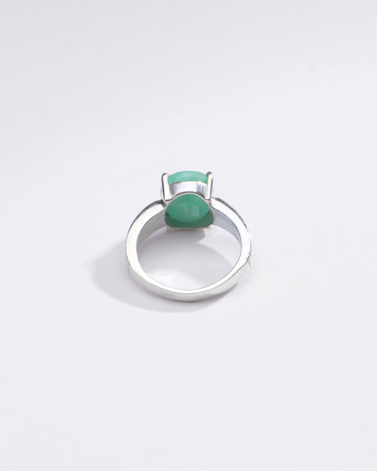 Natural Emerald (Panna) Gemstone Ring in 925 Sterling Silver – Rich Green Hue #1225N4 - Myra