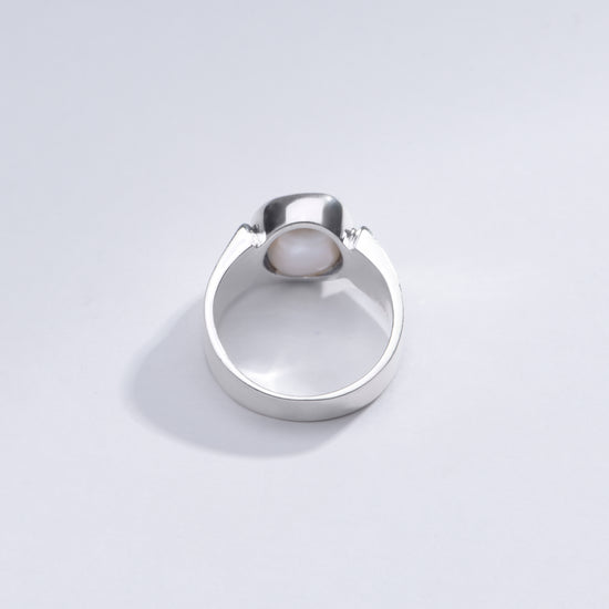 Genuine Pearl (Moti) Gemstone Ring in 925 Sterling Silver - #1224 U - Myra