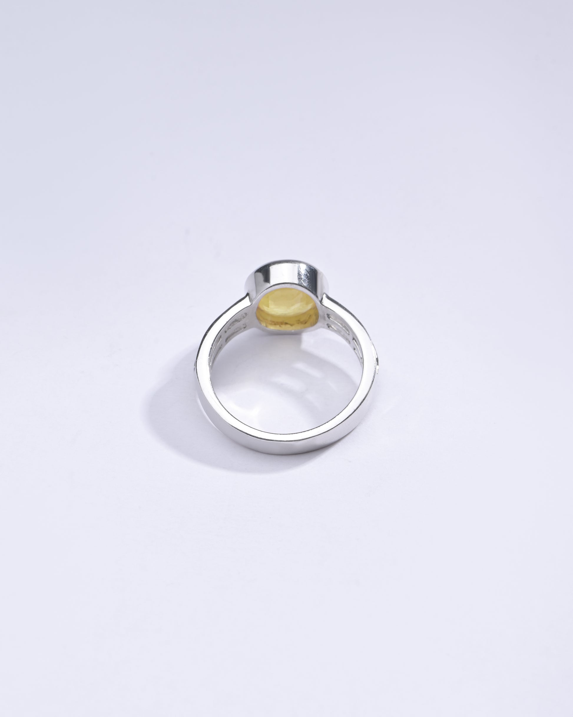 Genuine Yellow Sapphire (Pukhraj) Ring in 925 Silver – #1142B - Myra