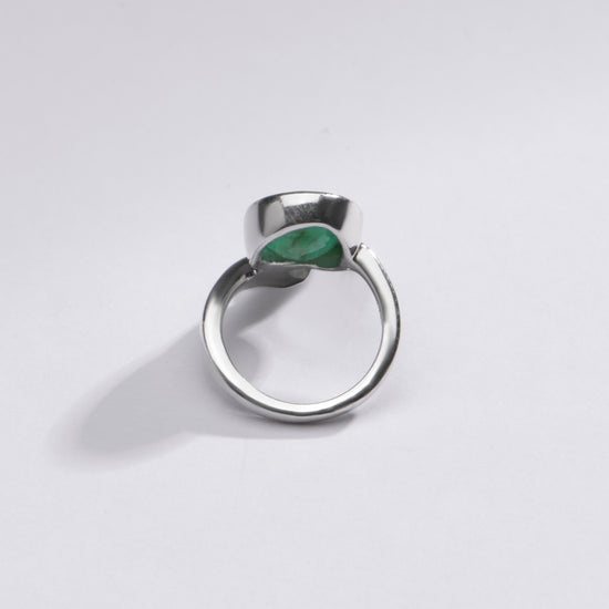Genuine Emerald (Panna) Ring in Sterling Silver – #1202B - Myra