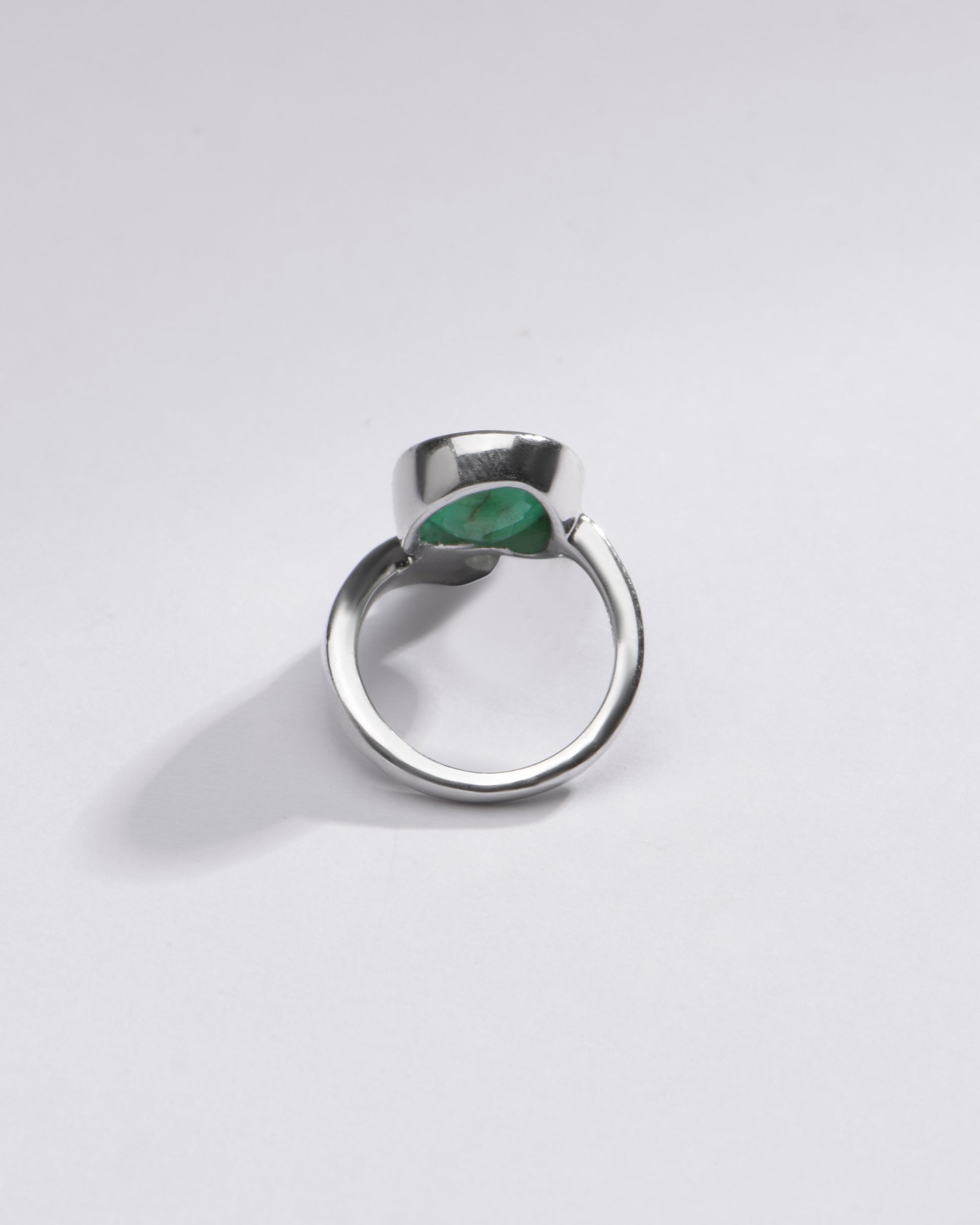 Genuine Emerald (Panna) Ring in Sterling Silver – #1202B - Myra