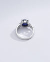 Genuine Blue Sapphire (Neelam) Gemstone Ring in Sterling Silver – #1285N4 - Myra