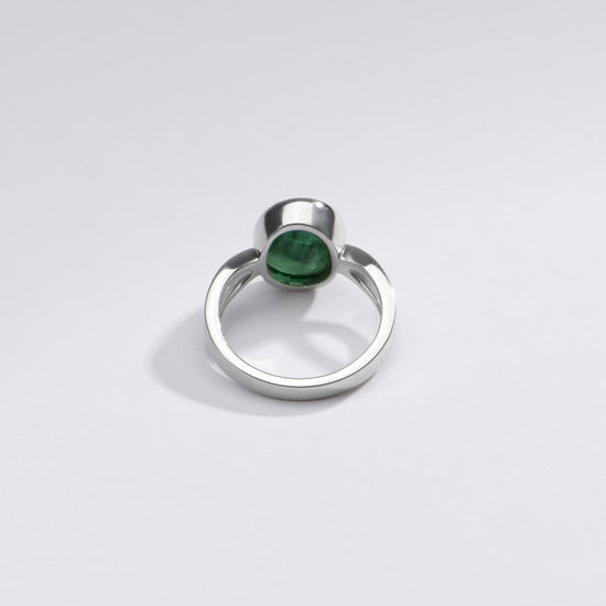 Vintage Emerald (Panna) Gemstone Ring in Sterling Silver – #1102B - Myra