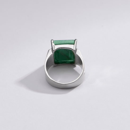 Radiant Emerald (Panna) Ring in 925 Silver – #1111N4 Sq - Myra
