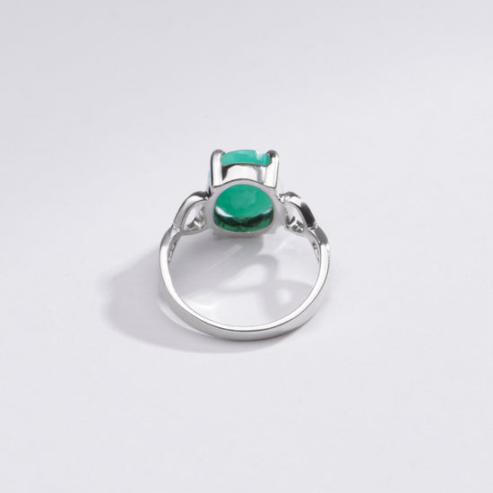 Classic Emerald (Panna) Gemstone Ring in 925 Silver – #1220N4 - Myra