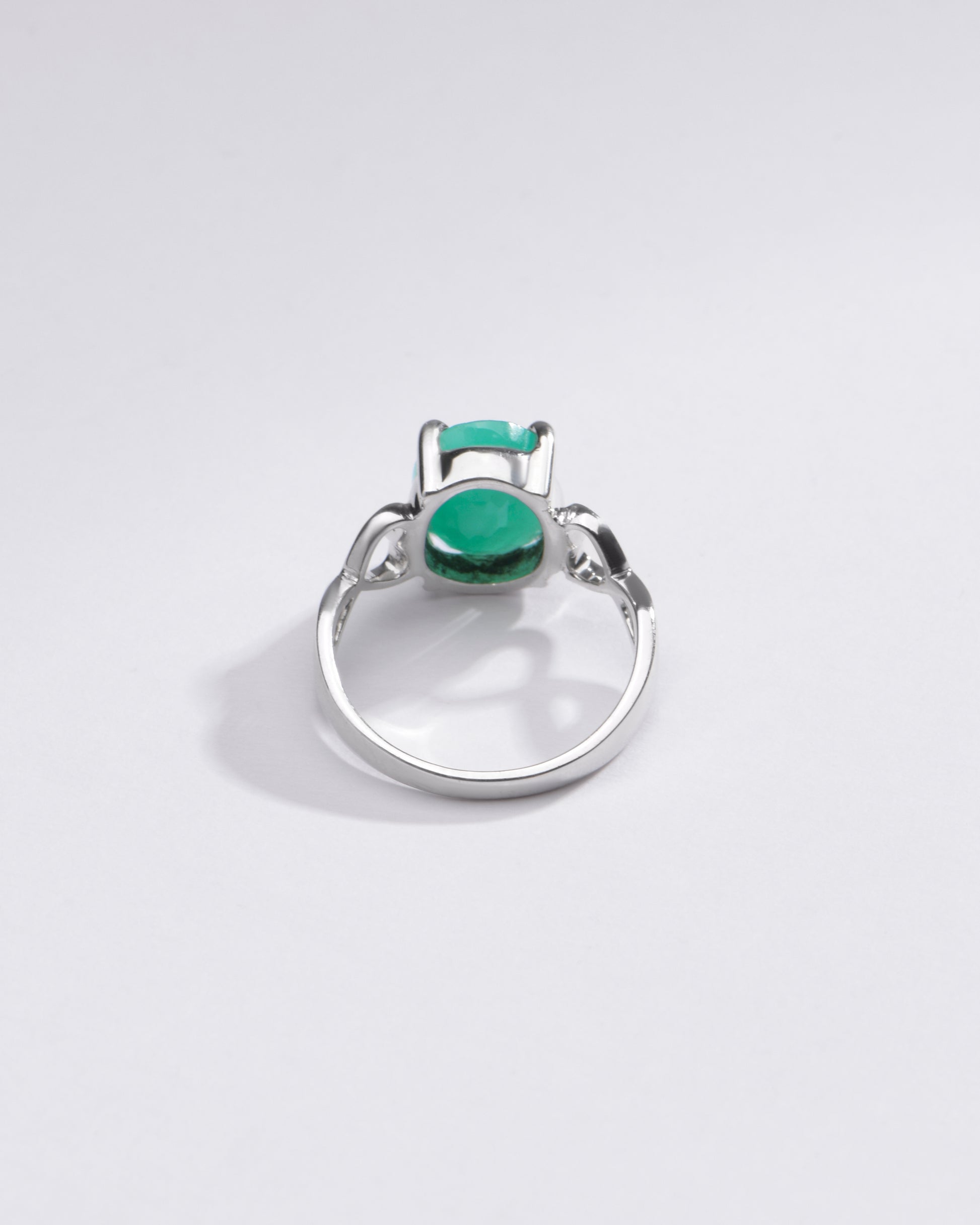 Classic Emerald (Panna) Gemstone Ring in 925 Silver – #1220N4 - Myra