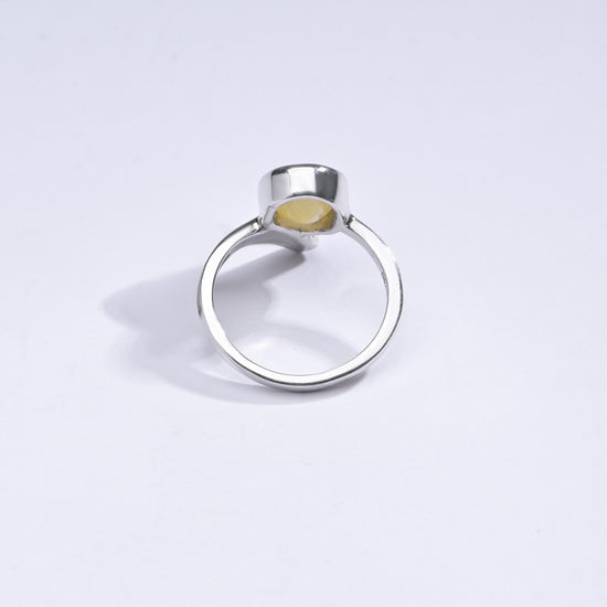 Vintage Yellow Sapphire (Pukhraj) Ring in Sterling Silver – #1202B - Myra
