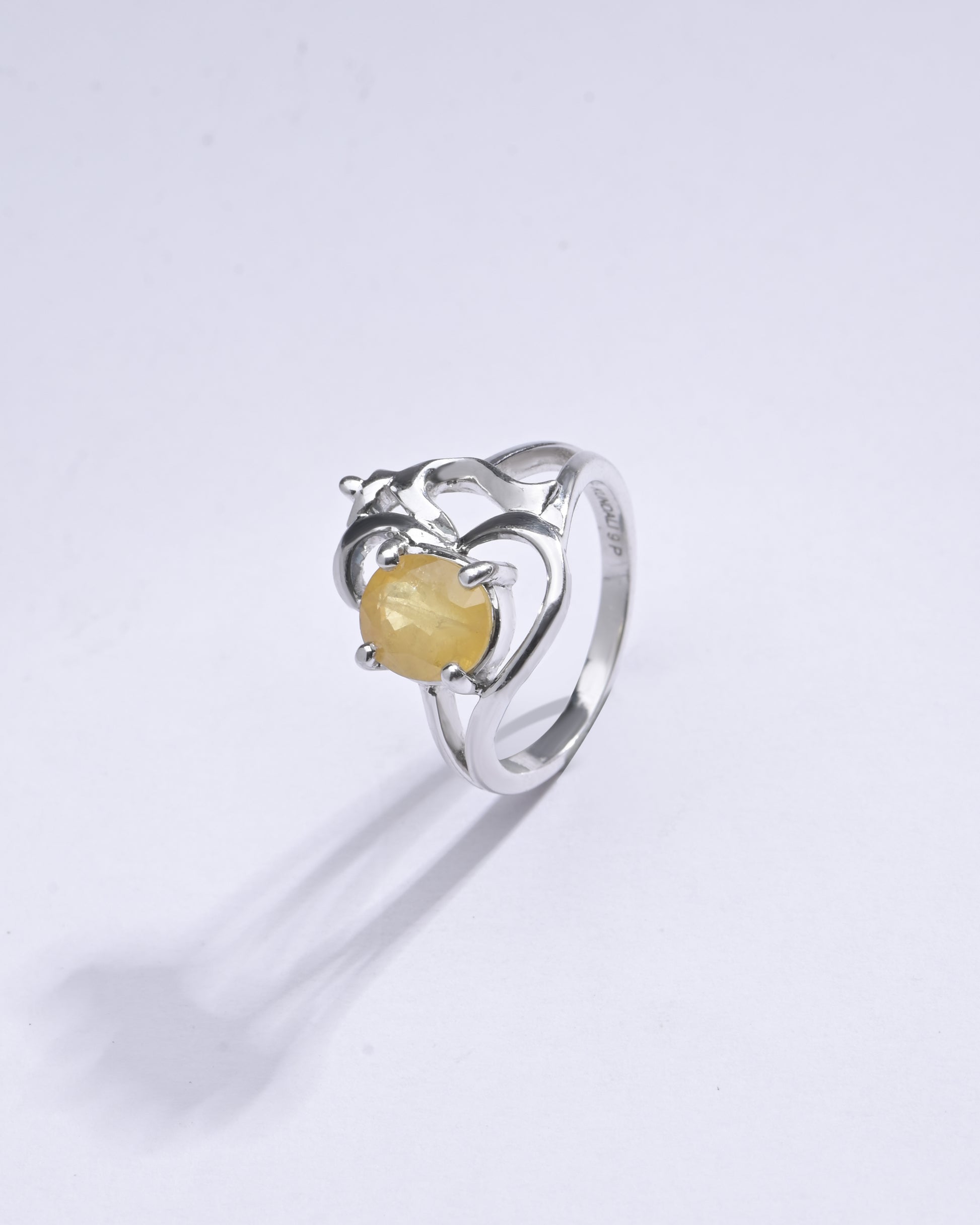 Authentic Yellow Sapphire (Pukhraj) Ring in 925 Sterling Silver – #1284N4 - Myra