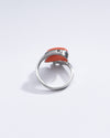 Elegant Red Coral (Moonga) Ring in 925 Silver – #1103 Ov - Myra