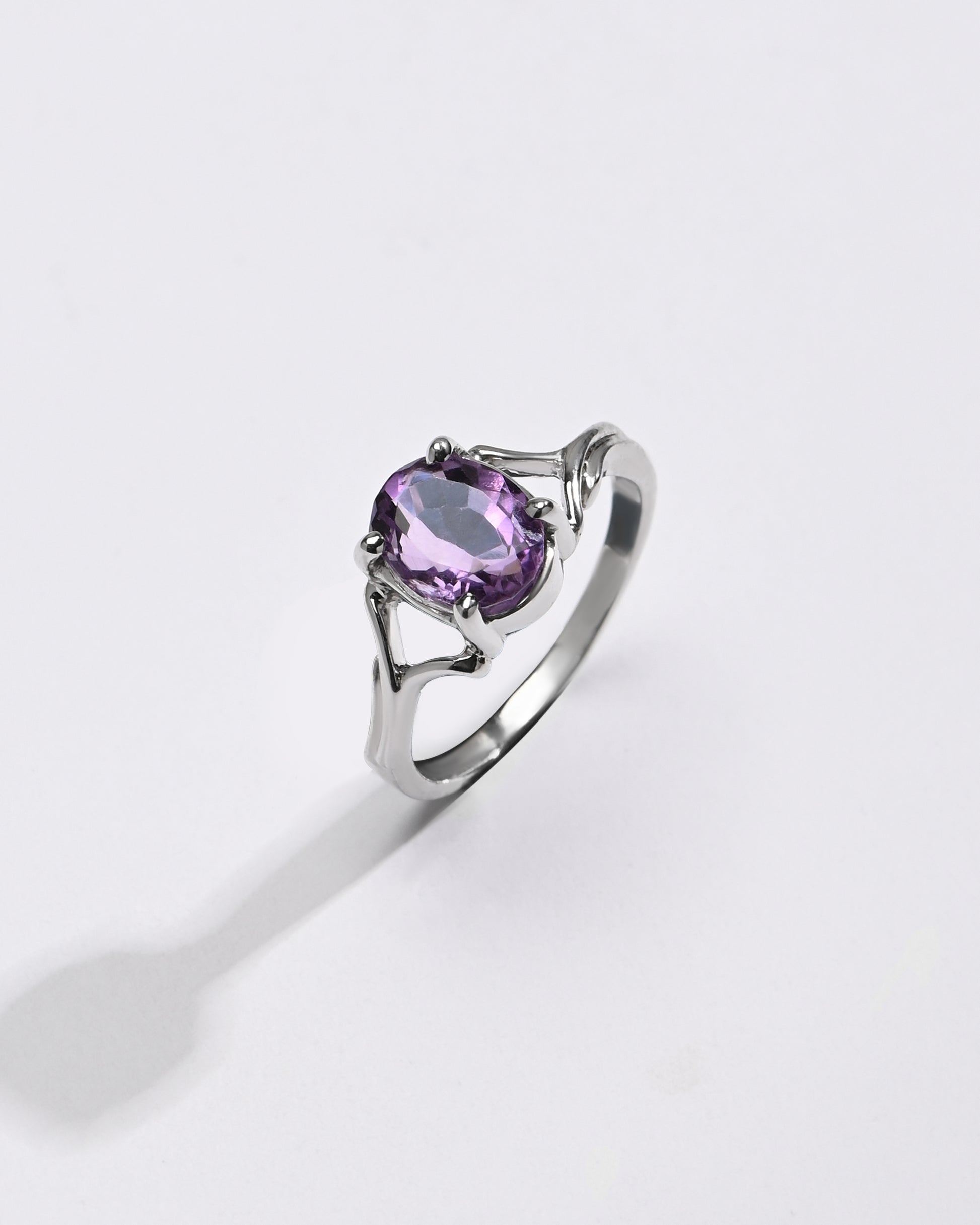 Amethyst (Jamunia) Ring – 925 Silver Minimalist - #1175N4 - Myra