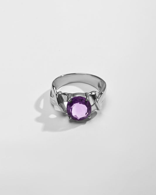 Classic Amethyst (Jamunia) Ring – 925 Silver - #1210N4 - Myra