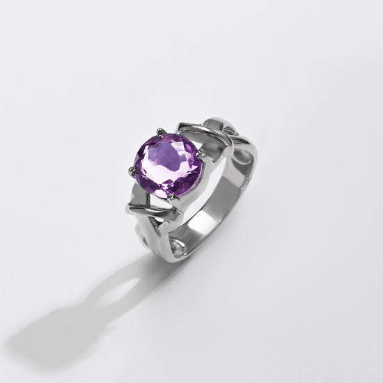 Classic Amethyst (Jamunia) Ring – 925 Silver - #1210N4 - Myra